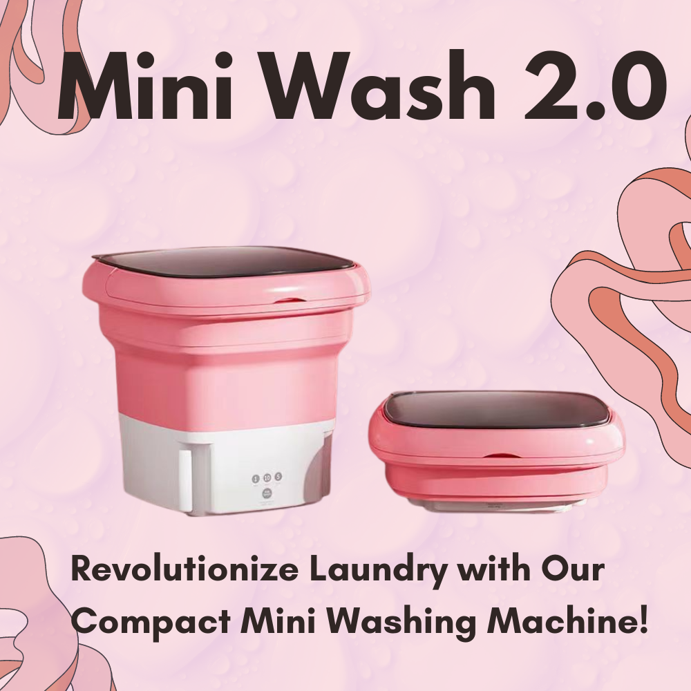 Mini Washing Machine, 8L 10W Portable Foldable Laundry Basket 3